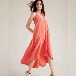 Athleta Vibrant Coral Presidio High Low Dress